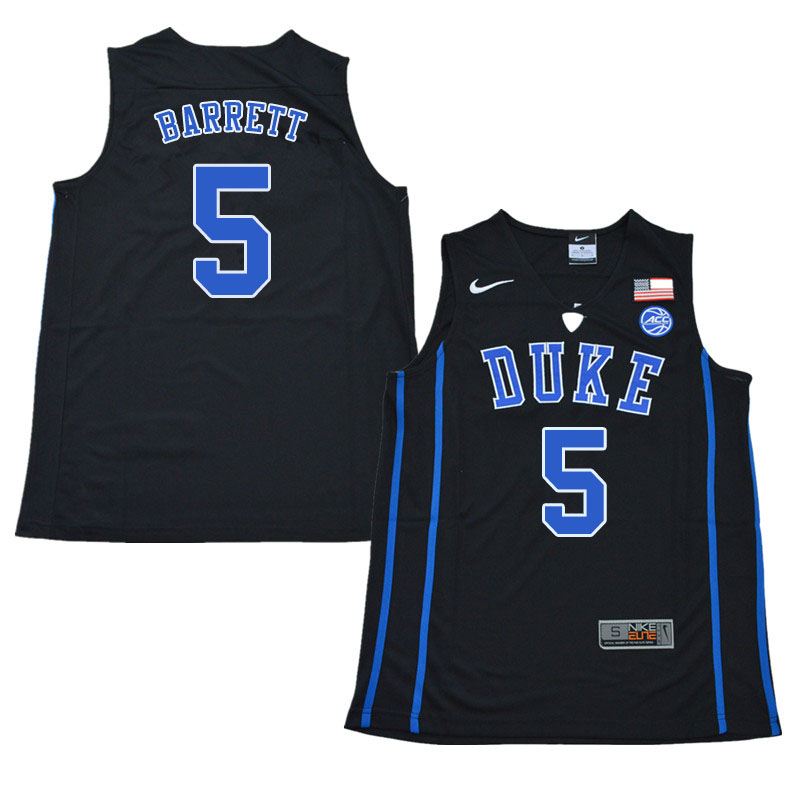 2018 Men #5 R.J. Barrett Duke Blue Devils College Basketball Jerseys Sale-Black - Click Image to Close